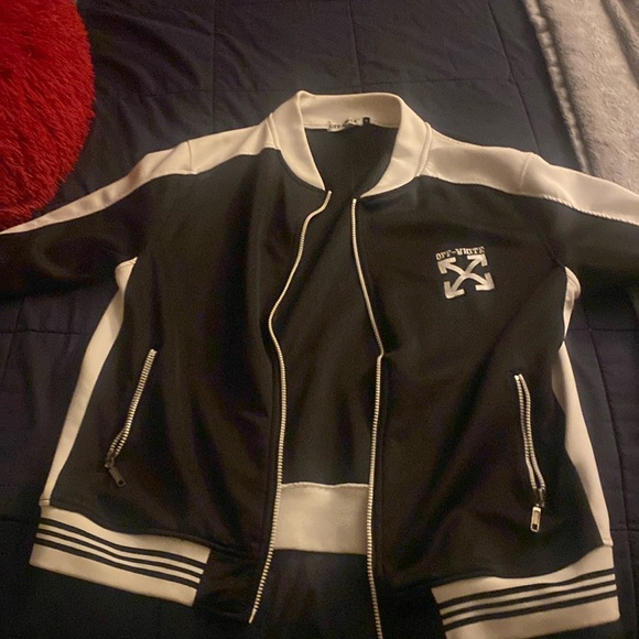 black and white off white jacket